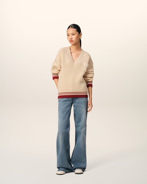 AMI PARIS Sweater in college ribs wool Unisex Apparel